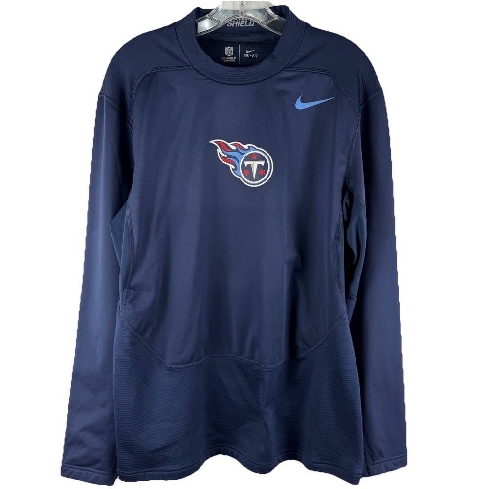 Nike Mens Sz L NFL On Field Tennessee Titans Long Sleeve Dri Fit Hyperwarm Blue‎